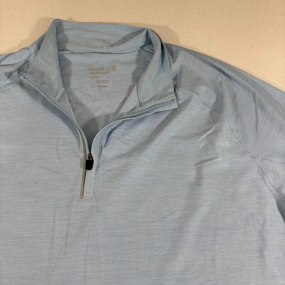 Johnnie-O Baird Performance Quarter Zip Pullover Mens Large Blue JMKO4050 Breeze
